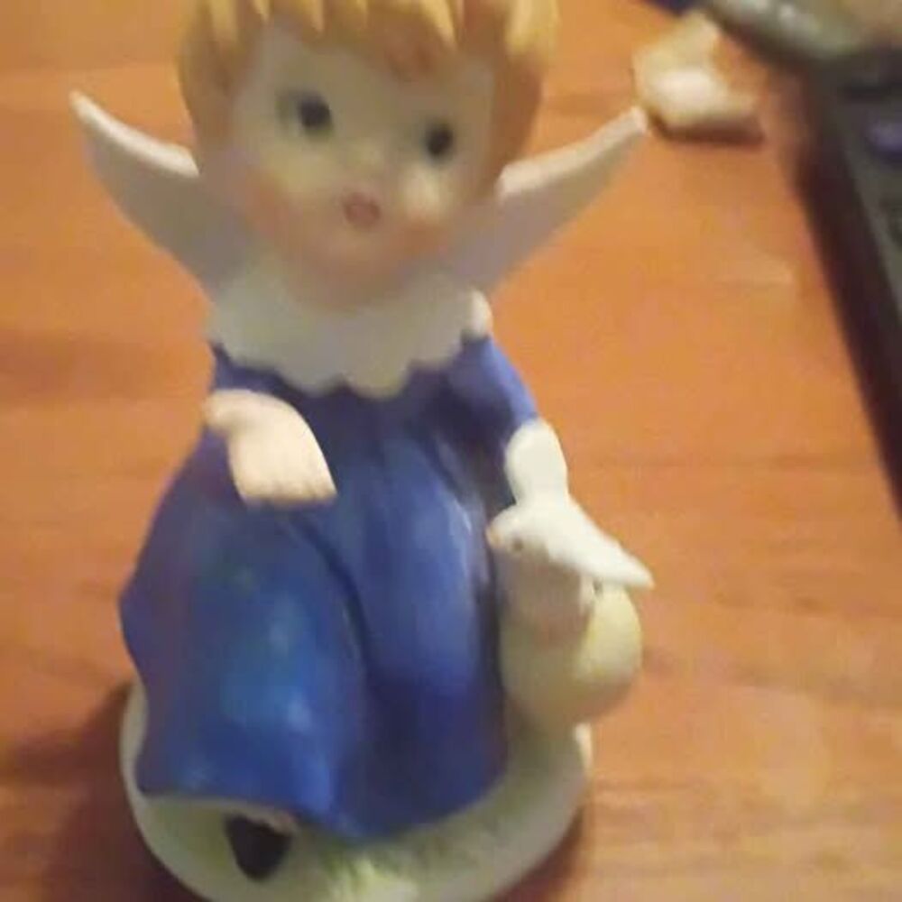 Vintage Ceramic Angel Figurine with Dove